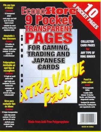 9 Pocket Pages 70 micron Bags of 10 (Price per 100)